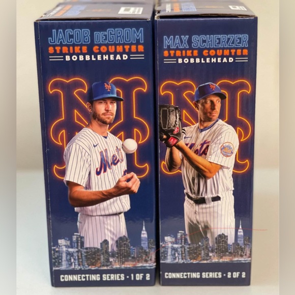 Mets Bobbleheads (Max Scherzer & Jacob deGrom) Each for $30/ 2 for $50) - Picture 2 of 3
